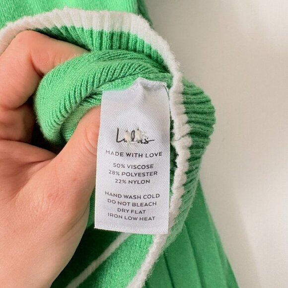 Lulus Marvelously Chic Knit Pleated High-Rise Mini Skirt Set Green Size M/L - Picture 9 of 9